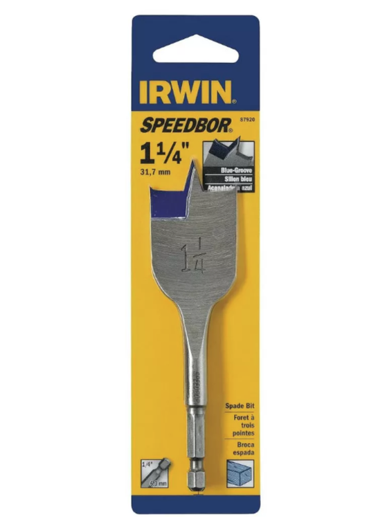 Irwin Speedbor 1-1/4 in. X 4 in. L Carbon Steel Wood Boring Bit Quick-Change Hex Shank 1 pc